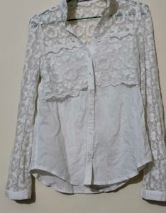 Lace Detail White Top