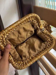 Gold Woven Clutch