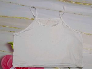 (1200)White Cropped Tank Top