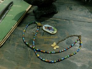 Gypsy Witch Pendant Beaded Necklace