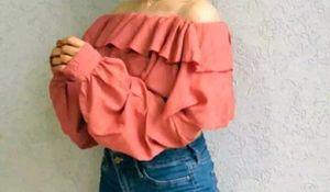 Red Ruffle Crop Top