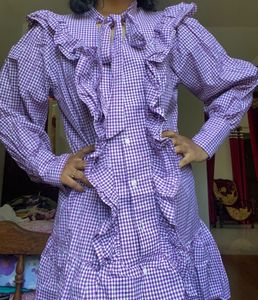 Ruffled Gingham Mini Dress