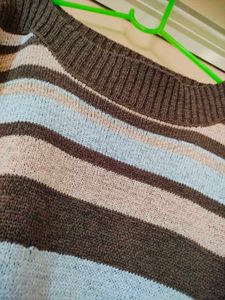 Striped Knit Pullover stretchable Sweater