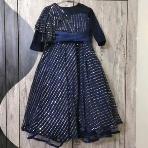 blue party wear dress 1