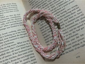 Pink &amp; White Beaded Necklace
