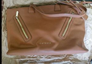 Caprese Tan Structured Shoulder Bag