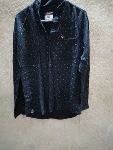 Black Polka Dot Button-Down