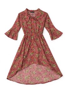 Elegant Floral High-Low Dress💗