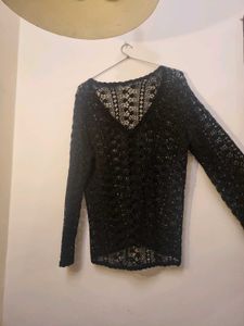 Black Crochet Top