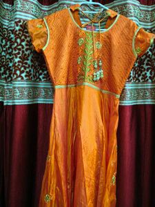 Orange Anarkali Dress