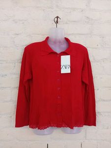 Red Casual Shirt Top