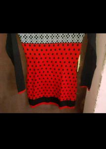 Stylish Red &amp; Black Tunic Top