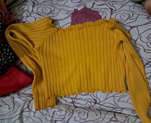 Mustard Off-Shoulder Top