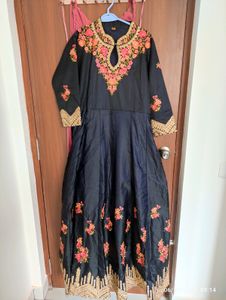 Kashmiri Embroidered Blue Anarkali Gown