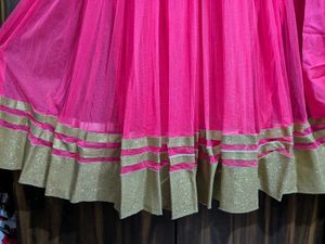 Pink Embroidered And Diamond Set