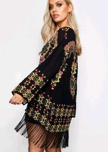 Plus Printed Fringe Kimono