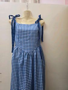 Retro Blue Gingham Dress