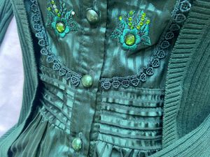 Green Embellished Top &amp; Cardigan