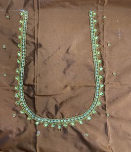 Brown Maggam Work Blouse Unstitched