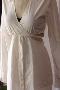 H&amp;M White Tie Up Dress