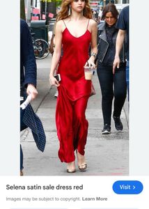 Red Satin Newme Dress