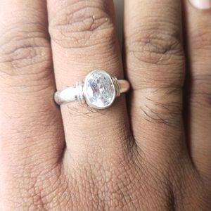 925 Silver Cubic Zirconia Ring with Gem Certificat