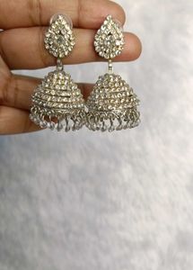 Party Wear Earrings With Diamond Stones