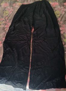 Black Embroidered Wide Leg Pants
