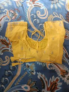 Yellow Embroidered Saree