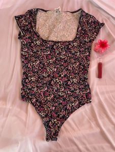 Floral Low Neck Bodysuit