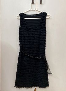 Black Ruffled Mini Dress