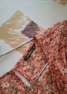 Peach Floral Chiffon Top