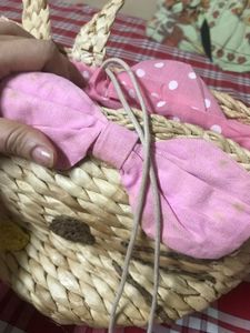 Hello Kitty Straw Tote Bag