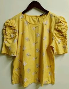 Harpa Yellow Floral Print Top (Woman)