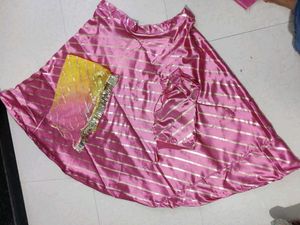 Pink Striped Lehenga Choli Set