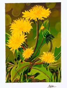 Dandelion Gouache Painting