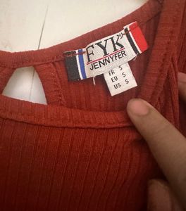 Maroon Red Open Back Crop Top