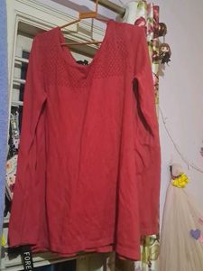Oversized Cherry 🍒 Red Color Top