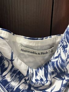 Blue And White Floral Crop Top