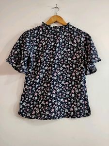 Women Dark Blue Printed Top