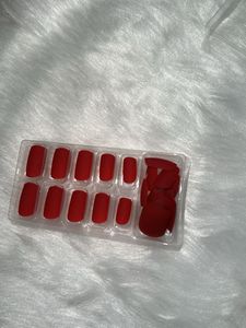 Maroonish Mattee Presson Nails