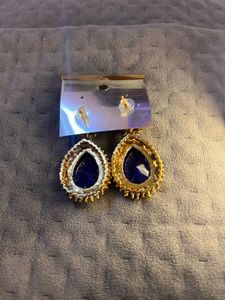Blue Diamond Indian Earrings