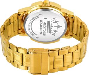 LIMESTONE Day &amp; Date Original HMTS Gold Plated Adj