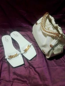 Gold Buckle Transparent Flat Sandals