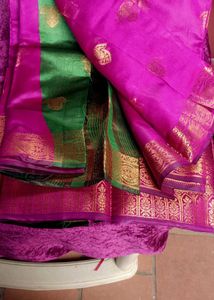 Pink &amp; Gold Saree
