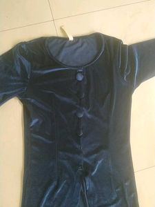 Blue Velvet Kurti