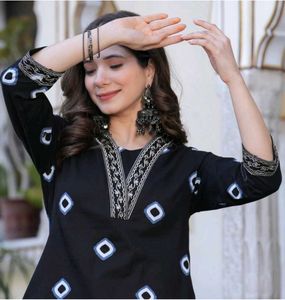 Black Printed Kurta