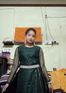 Green Full Sequence Gown Long Sleeves
