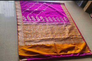 Elegant Purple and Gold Banarasi Silk Saree