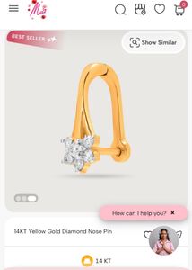 Mia By Tanishq 14 Kt Diamond Nose Pin